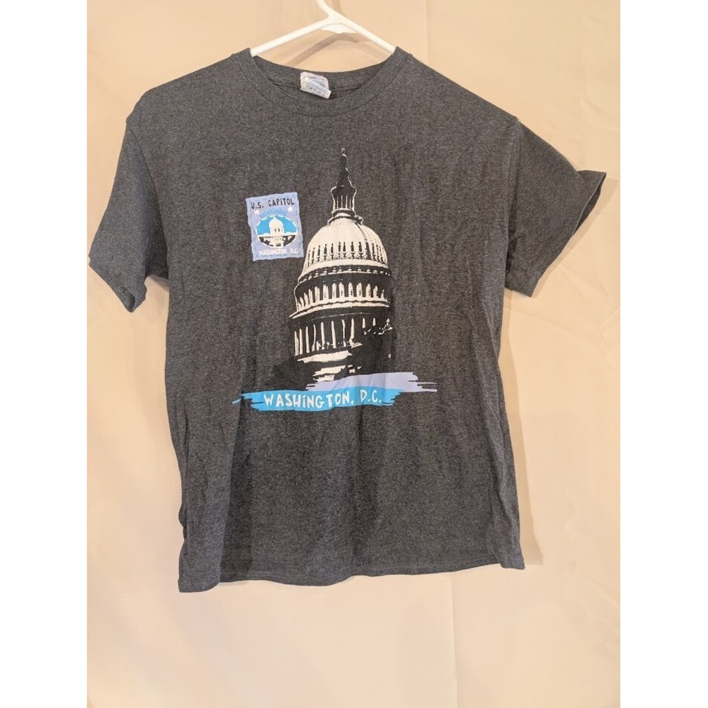 Washington D.C. U.S. Capitol T-Shirt Youth Large Gray Souvenir Travel Tee - Picture 1 of 1